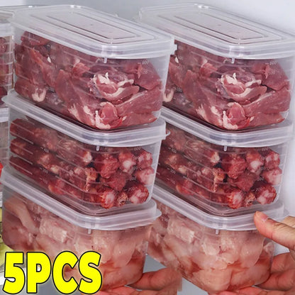 Refrigerator Storage Box Freezing Vegetable Fruit Fridge Organizer Freeze Meat Fresh-Keeping Box with Lid for Kitchen Storage