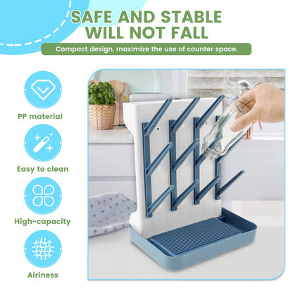 Bottle Dry Rack Baby Bottle Drain Drying Racks PP Baby Bottle Cleaning Dryer Drainer Storage Drying Rack with Bottom Drip Tray