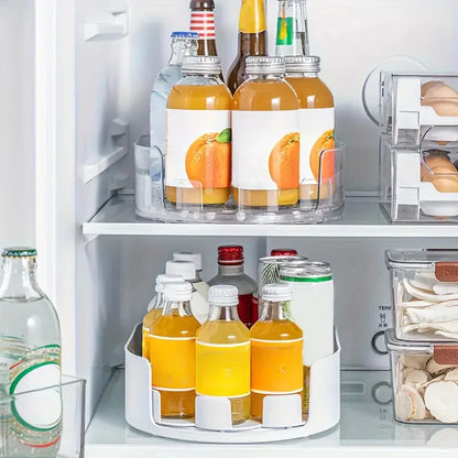 360° Turntable Refrigerator Organizer and Storage Tray for Fridge Rectangular Fridge Organizer Beverage Cans Bins Spice Rack