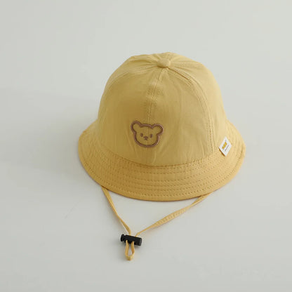 Cute Bear Baby Bucket Hats Korean Boy Girl Summer Uv Protection Fisherman Caps Kids Outdoor Sunshade Panama Basin Caps