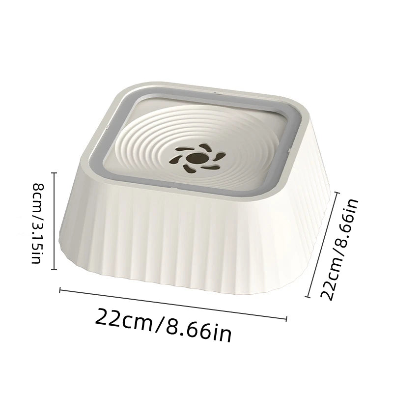 Spill Proof Pet Water Fountain with Floating Plates Non Slip Anti Splash Bowl Suitable for Cats and Dogs Clean Drinking