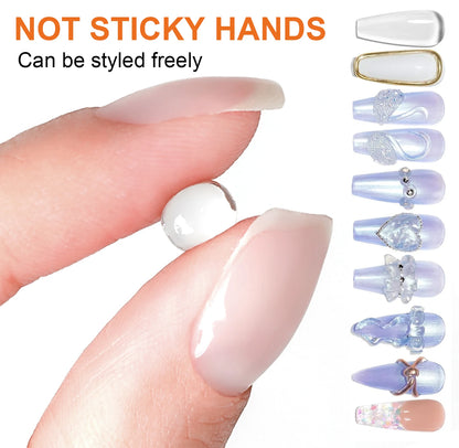 8g Multifunctional Solid Nail Tips Gel - Non-Stick Hand Nail Gel Rhinestone Gel Glue For DIY Manicure At Home