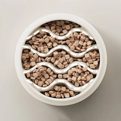 Pet Slow Feeding Bowl, Wavy Column Design, Dual-Purpose for Food & Water, Easy to Clean, for Cats & Dogs