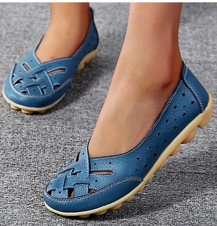 Shoes Women  2025 Soft Leather Shoes White Women's Loafer Slip On Flats Zapatos De Mujer Flat Shoes Women Casual Footwear Female