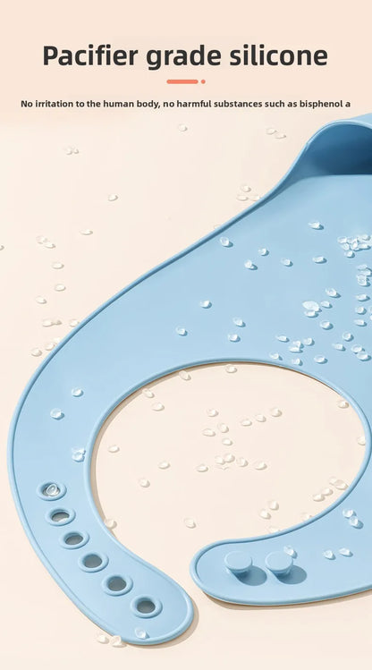 Eating Enlarged and Widened Bib Waterproof Silicone Super Soft and Light Feeding Complementary Food Children's Bib Saliva Pocket