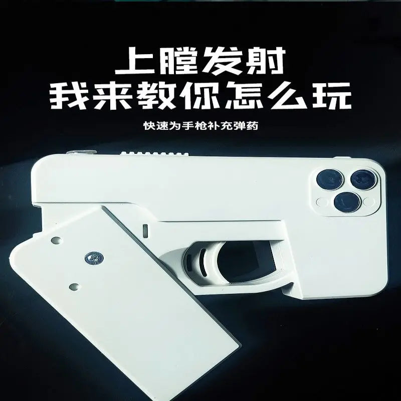 Folding mobile phone water gun, large-capacity explosions, water spray guns, boys and girls, baby water toys.