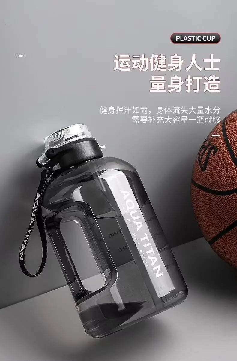 Large-capacity water bottle, ton-ton bucket, men's sports water bottle, fitness water bucket, big-bellied cup, dunchun bucket, s