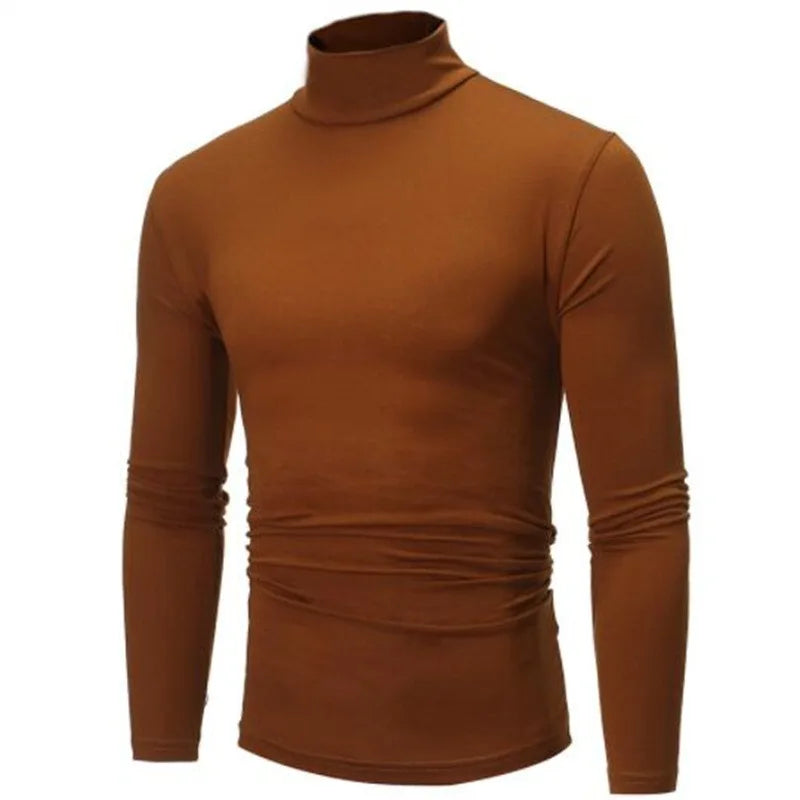 Thermal Underwear Tops Men Spring Clothes Thermal Shirt Autumn Men's Winter Tights High Neck Thin Slim Fit Long Sleeve T-shirt