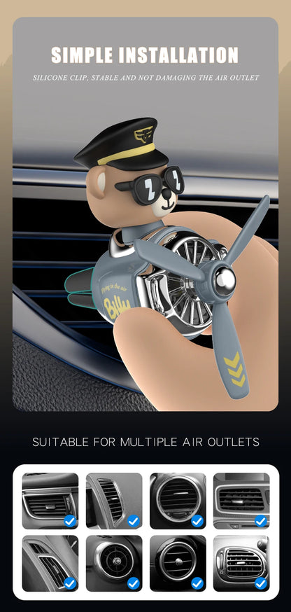DIY perfume Odorless ornament plane pilot bear car air fresheners decorations accessories aroma vent clip fragrance diffuser men