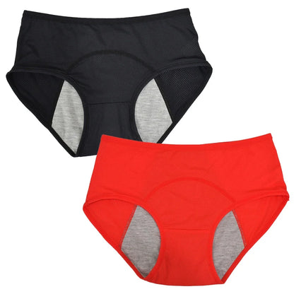 2pcs Woman Menstrual Panties Women's menstrual underwear leak proof and mid waist size M-8XL menstrual Female hygiene pants