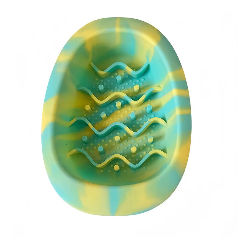 Slow Feeder Bowl for Dogs & Cats - Non-slip Silicone Pet Food Dish with Egg Design for Small Dogs & Kittens