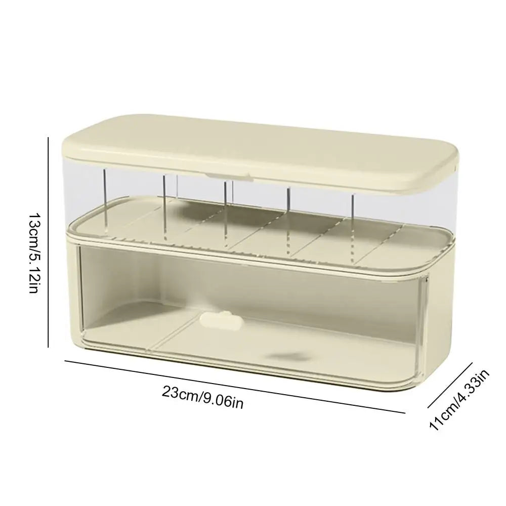 Cable Box Organizer Clear Cord Storage Organizer Cable Management Box With Compartments Charger Wires Case For Drawer Desk