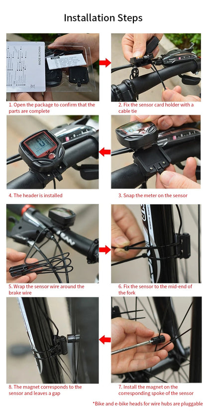 Waterproof Bicycle Bike Cycle Lcd Display Digital Computer Speedometer cycling computer