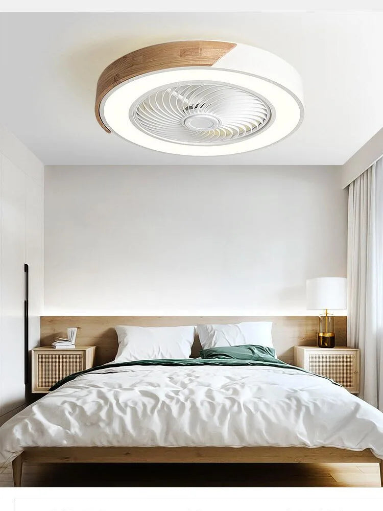 Smart Ceiling Fans With Light For Living Room Dining Room Blades Reversible 6 Speeds 52CM Fans Lighting 36W Low Floor