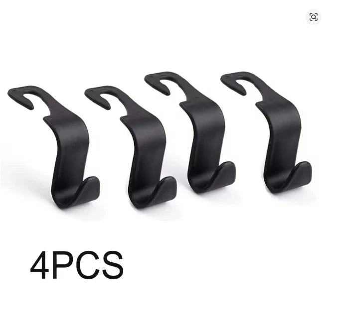 4PCS Car Seat Headrest Hooks Universal Auto Back Seat Organizer Hanger Storage Holder for Bags Purse Handbag