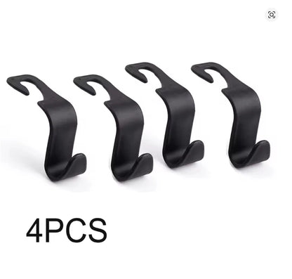 4PCS Car Seat Headrest Hooks Universal Auto Back Seat Organizer Hanger Storage Holder for Bags Purse Handbag