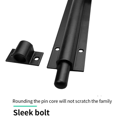 Black Door Lock Barrel Aluminum Alloy Door Lock Latch for Home Hardware Gate Safety Door Bolt Tower Window Catch Lock Silver