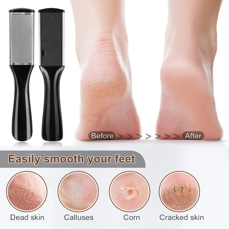 Foot Care Tool Pedicure Manicure Kit Set Stainless Steel Peeling Exfoliating Callus Dead Skin Remover Foot Scrubbing Brush