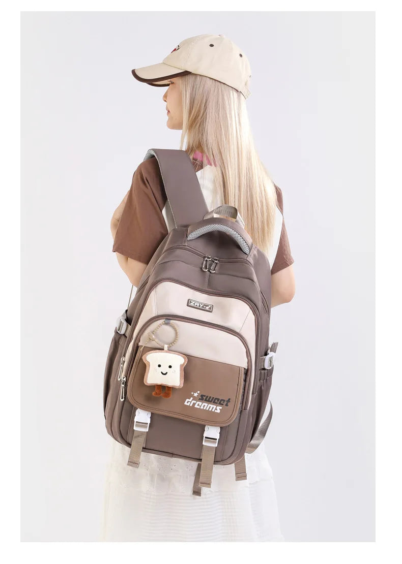 Girls Backpack for School Kawaii Bookbag for Teenage Multiple Pockets School Bag for Primary Elementary Middle School, Age 6-14