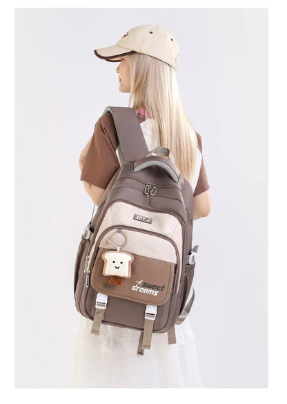 Girls Backpack for School Kawaii Bookbag for Teenage Multiple Pockets School Bag for Primary Elementary Middle School, Age 6-14