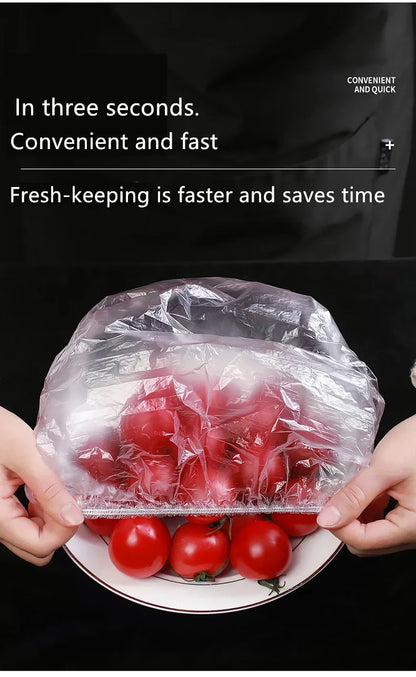 100pcs Reusable Food Wrap Storage Covers Bags For Bowl Elastic Plate Silicone Lid Cover Kitchen Fruit Plastic Fresh-Keeping Seal