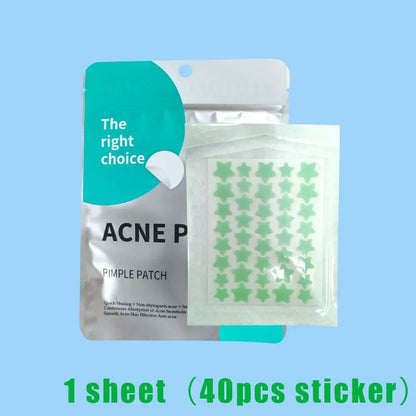 40pcs Colorful PE Pimple Patches Cute Star Shaped Cover Sticker Invisible Pimple Cover Removal Pimple Patch Skin Care