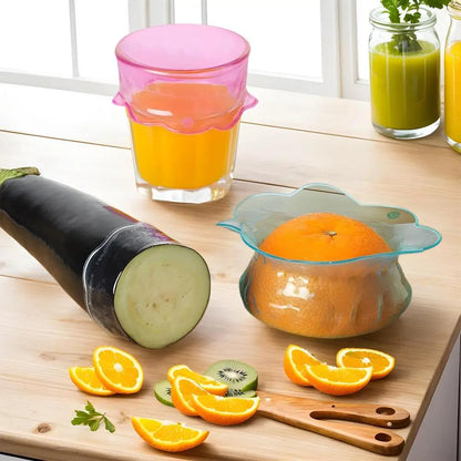 Silicone Stretch Lids Set Silicone Petal-Shaped Fresh-Keeping Bowl Lids Round Petal-Shaped Elastic Food Container Lids For