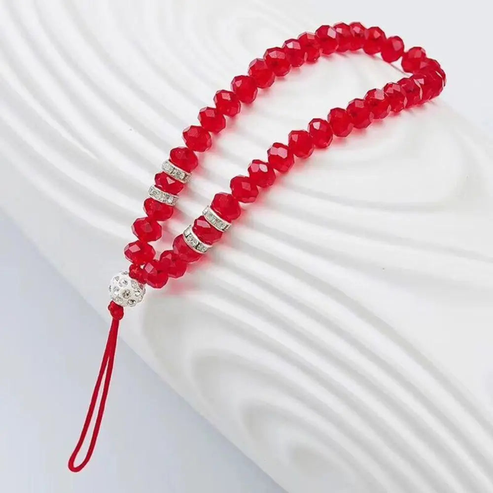 Beads Wrist Strap Phone Charm Hand Wrist Lanyard Mobile Phone Chain Crystal Phone Straps Mobile Phone Straps Phone Lanyards