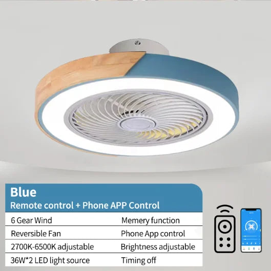 Smart Ceiling Fans With Light For Living Room Dining Room Blades Reversible 6 Speeds 52CM Fans Lighting 110V/220V