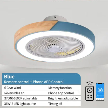 Smart Ceiling Fans With Light For Living Room Dining Room Blades Reversible 6 Speeds 52CM Fans Lighting 110V/220V