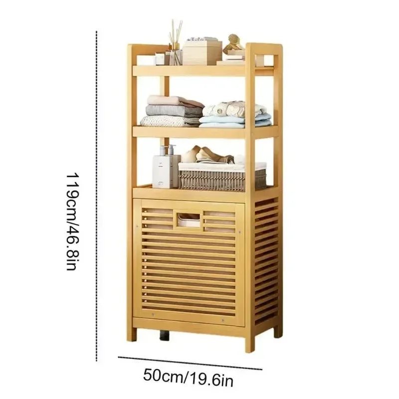 Dirty Clothes Basket Wood Vine Weaving Laundry Hamper Multi-function Bathroom Rack Large Capacity Laundry Baskets Storage Rack
