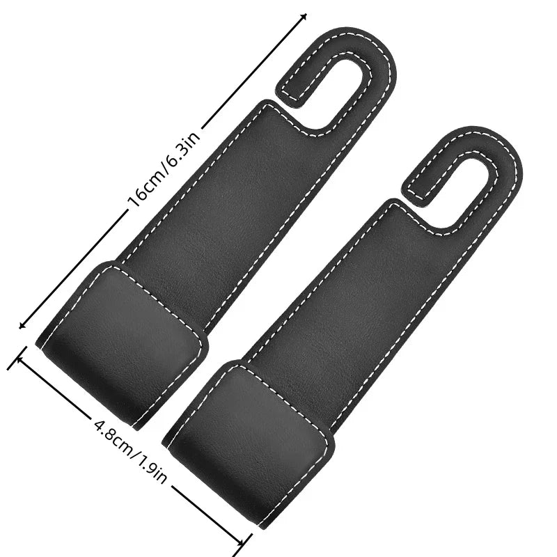 1pc car seat headrest hook, PU leather hook can hang storage box, wallet jacket, umbrella, grocery bag, internal accessories