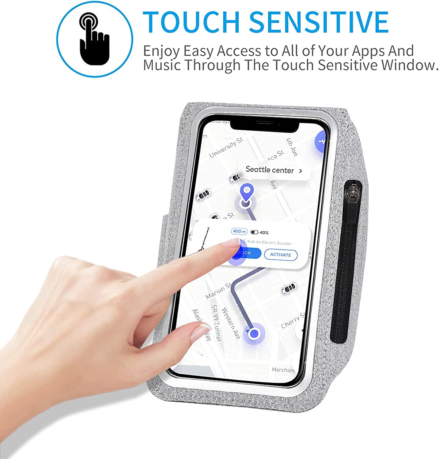 HAISSKY Zipper Pocket Running Sports Armband For iPhone 16 15 14 13 12 11 Pro Max 15 Plus Belt On Hand Phone Brassard Bags