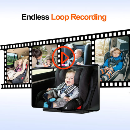 BEPOCAM 7'' Touch Screen Car Rear View Monitor 2K Baby Car Mirror Adjustable View Angle for Infants Kids Pets with Night Vision