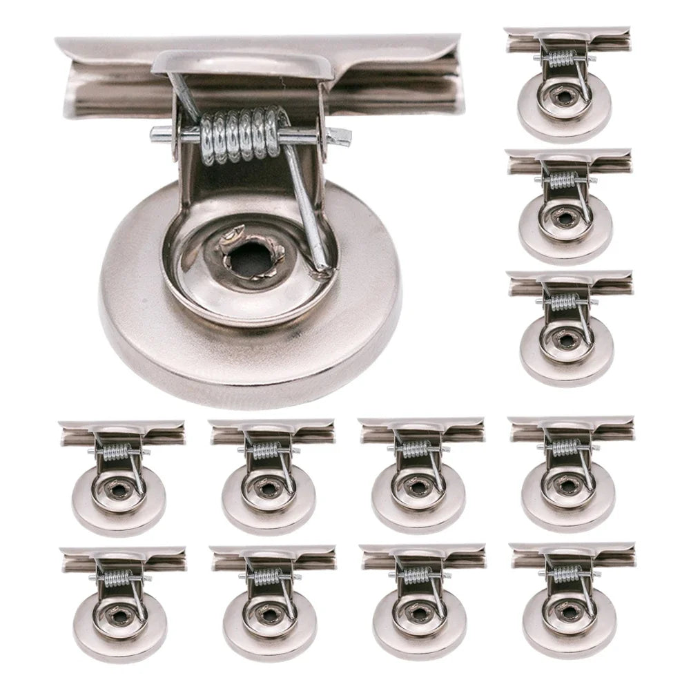 12/60pcs Fridge Strong Clips Magnets Scratch Free Detailed List Display Fastener Powerful Magnetic Paper Clip for Refrigerator