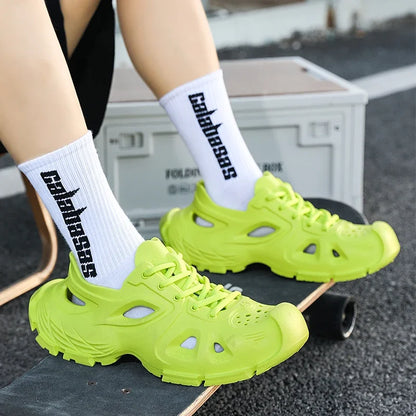 Sandalias Hombre Verano Sandals Men's New Summer Non-Slip Anti-Odor Hollow Breathable Outdoor Casual Flat Beach Shoes