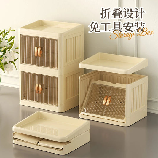 Cosmetics Storage Boxes Multi Layer Flat Cover Design Stationery Storage Shelf Household Dustproof Cosmetics Skincare Organizer