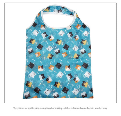 Reusable Shopping Bag Nylon Foldable Grocery Bag Creative Eco-Friendly Tote Bag Lightweight and Durable