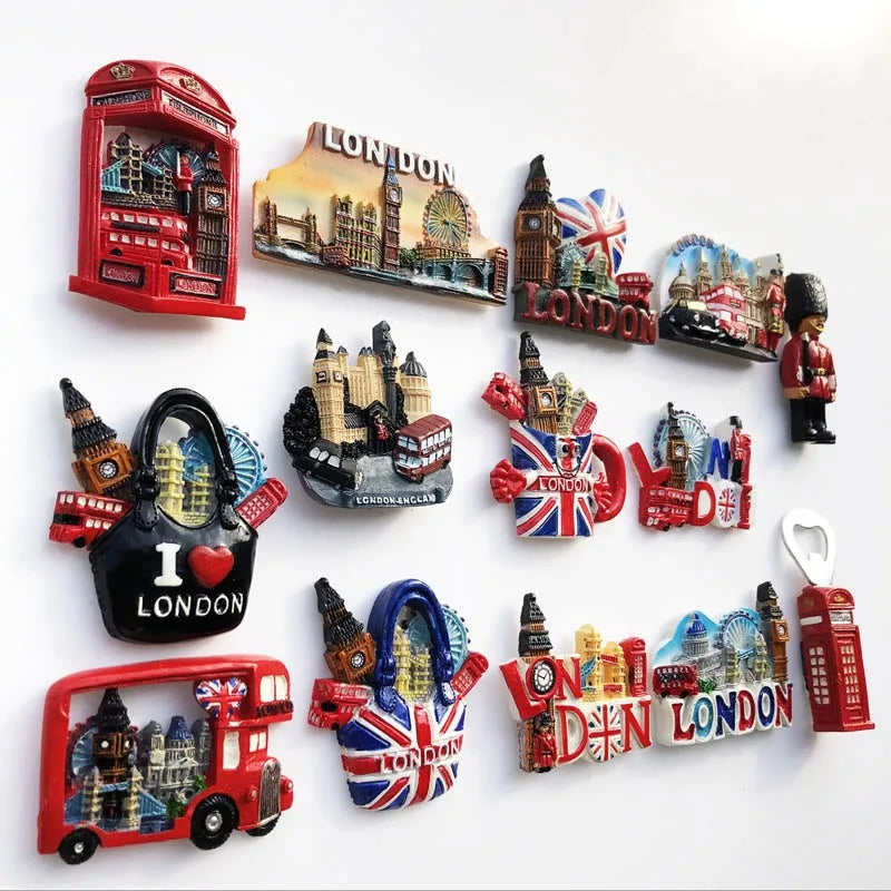 London UK 3D Fridge Magnets Tourism Souvenir Resin Refrigerator Magnets Sticker Collection Handicraft Gift Decoration Articles
