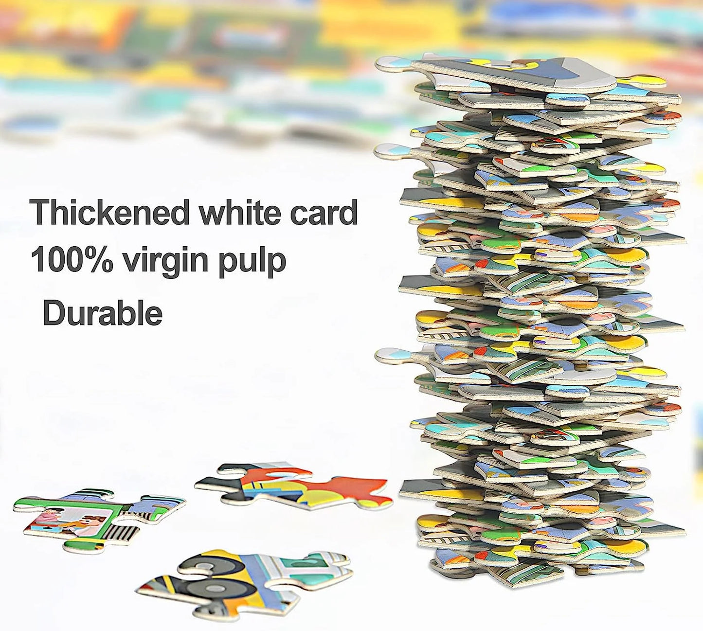 Puzzles for Kids Ages 4-10,100 Piece Puzzles for Kids Bulldozer Construction Vehicles Shaped Jigsaw Puzzle Christmas Birthday Gi