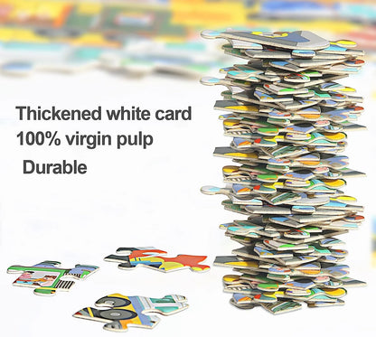 Puzzles for Kids Ages 4-10,100 Piece Puzzles for Kids Bulldozer Construction Vehicles Shaped Jigsaw Puzzle Christmas Birthday Gi