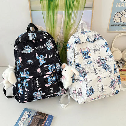 New Student Backpacks Stitch Printed Schoolbags Trendy Backpacks Large-capacity Lightweight Student Casual Bags Anime Schoolbags