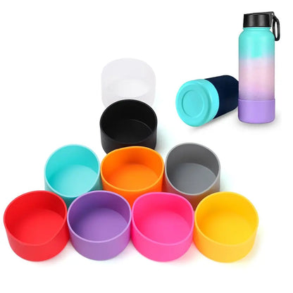 Slip-proof Bottle Silicone Boots Sleeves For 12OZ 18OZ 21OZ 24OZ Hydro Flask Water Bottle Cup Lid For Outdoor Camping Hiking
