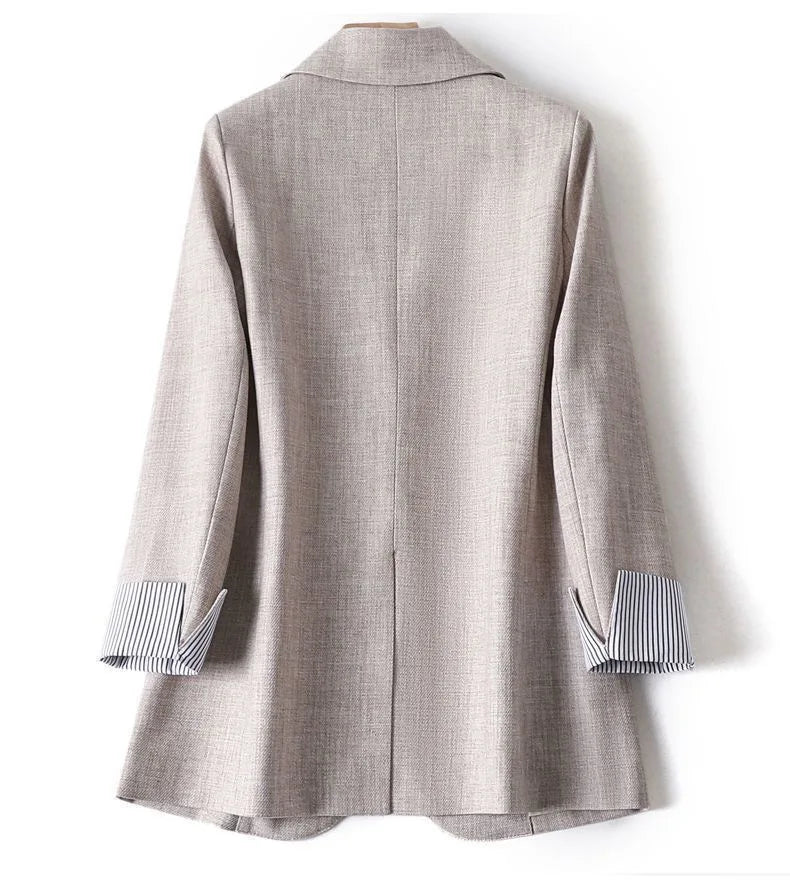 Office Lady Casual Blazers For Women 2024 Autumn Fashion Single Button Long Sleeve Outerwears New In Coats & Jackets Elegant