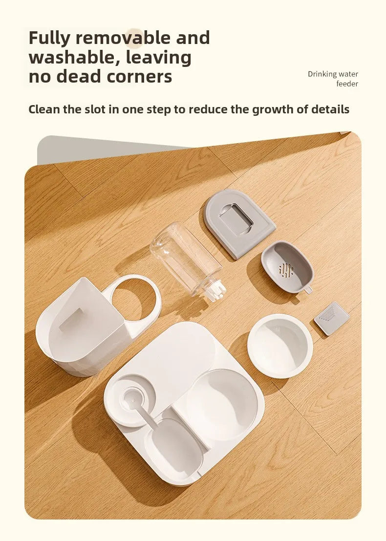 Pet automatic drinking water feeder Integrated large capacity dry and wet separation Ceramic bowl Stainless steel bowl
