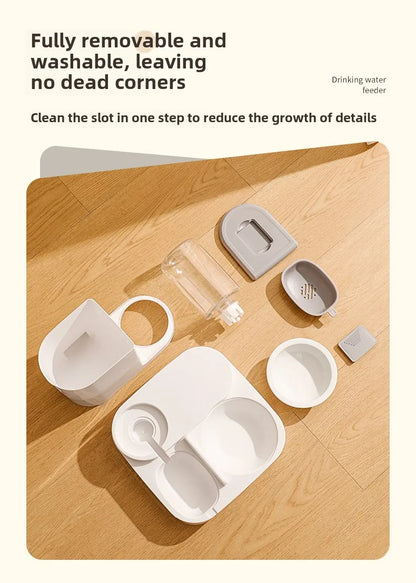 Pet automatic drinking water feeder Integrated large capacity dry and wet separation Ceramic bowl Stainless steel bowl