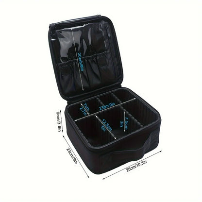 Travel Mini Makeup Bag with Large Capacity, Compact and Portable, Multifunctional Handheld Partition for Organizing Beauty Essen