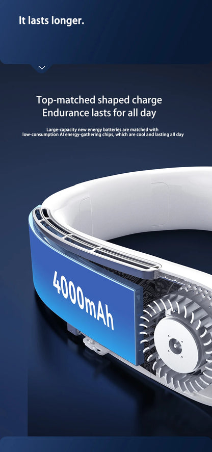 Xiaomi Portable Neck Fan Smart Digital Display Power Ventilador Rechargeable Outdoor Bladeless Silent Electric Neck Fan Cooler