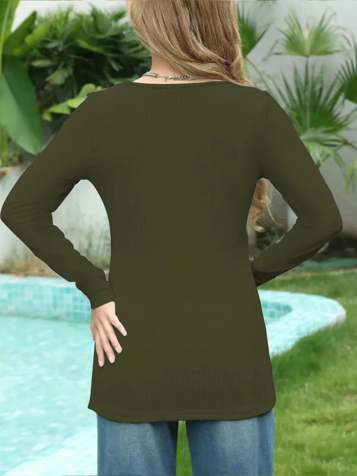 Spring New Maternity Clothes Round Neck Solid Color Slit Long Sleeve Base T-shirt Tops For Pregnant Women Maternity Wear