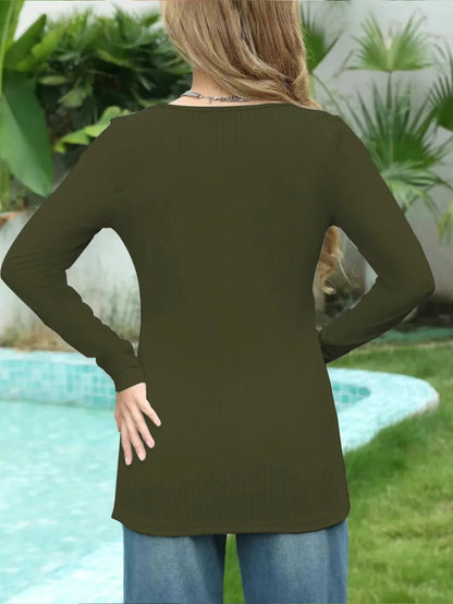 Spring New Maternity Clothes Round Neck Solid Color Slit Long Sleeve Base T-shirt Tops For Pregnant Women Maternity Wear